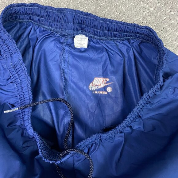 Vintage Nike F.I.T. Logo Pants Men's Medium Blue Woven Tapered Jogger USA - Picture 8 of 16
